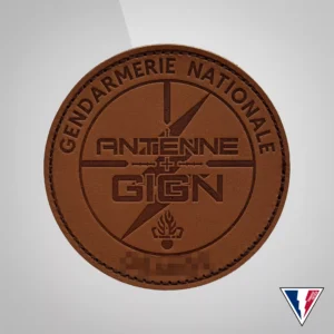 Patch en cuir personnalisé pour le GIGN, marquage embossé sur cuir véritable au rendu premium