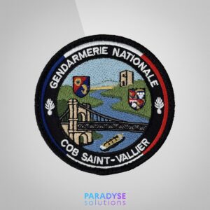 Patch COB Saint-Vallier brodé gendarmerie, finition merrow