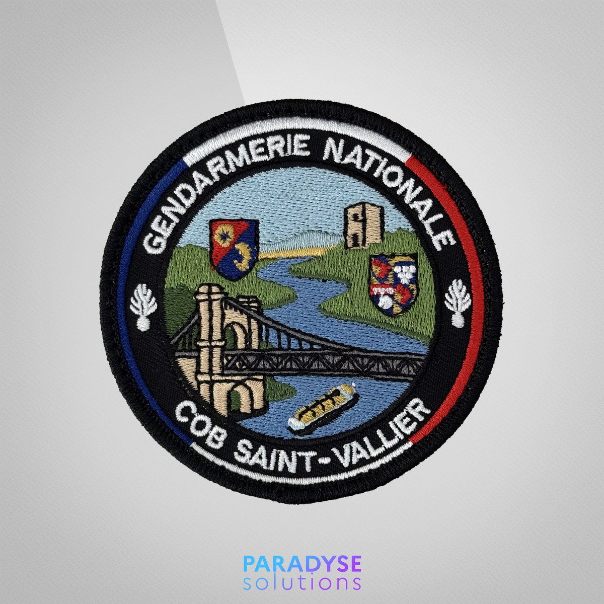Patch COB Saint-Vallier brodé gendarmerie, finition merrow