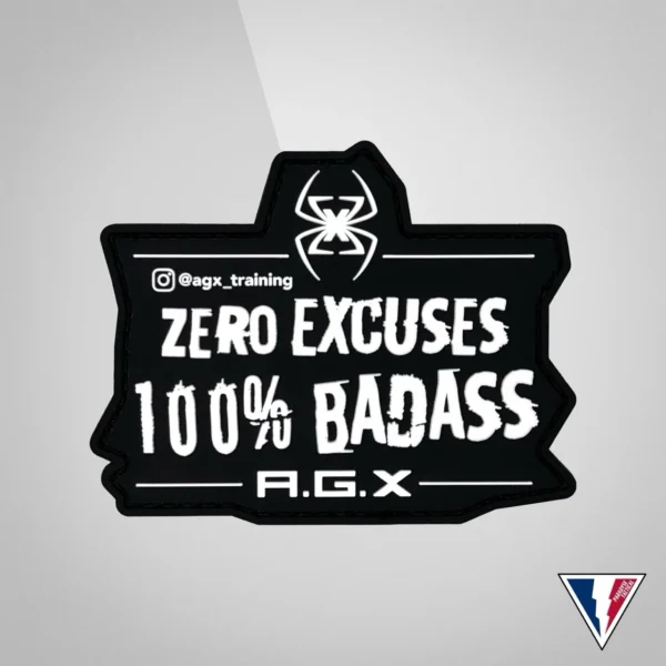 patch pvc agx training zero excuses die-cut événement sportif paradyse solutions