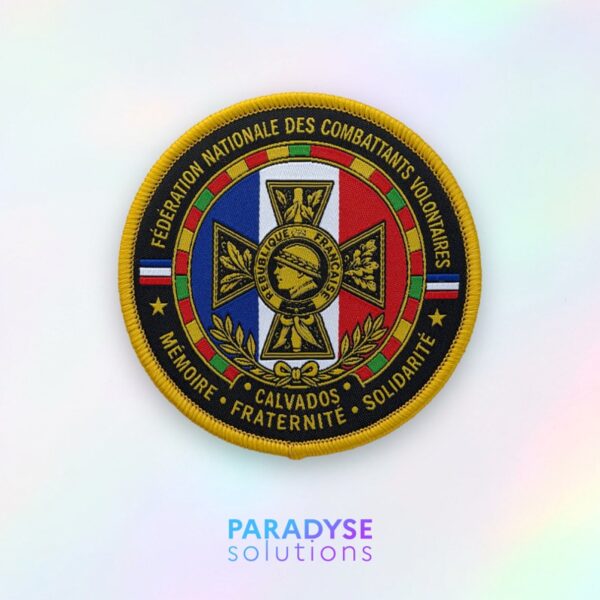 Patch brodé personnalisé de la Fédération nationale des combattants volontaires.